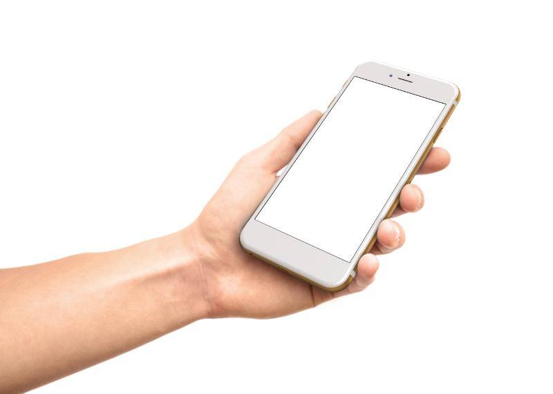 スマートフォンを持つ手