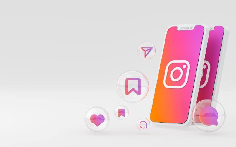 暖色のポップなInstagramのイラスト