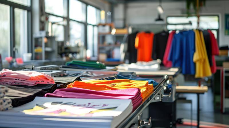 アパレル商品が並べられた棚