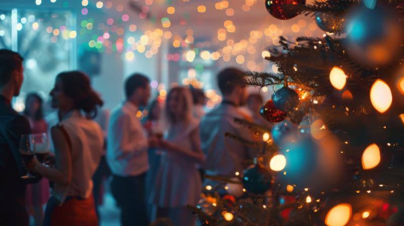 イルミネーションが輝くクリスマスの街並み